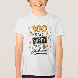 Camiseta Feliz 100 Dias de Escola Professor Jardim de Infân