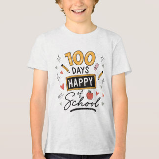 Camiseta Feliz 100 Dias de Escola Professor Jardim de Infân