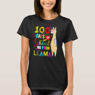 Camiseta Feliz 100 Dias De Escola Sem Problema Llama 100º