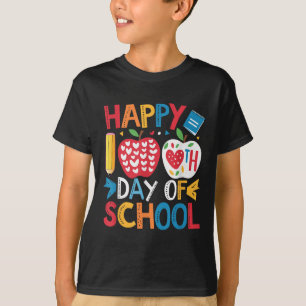 Camiseta Feliz 100 Dias De Estudante Escolar 100 Dias