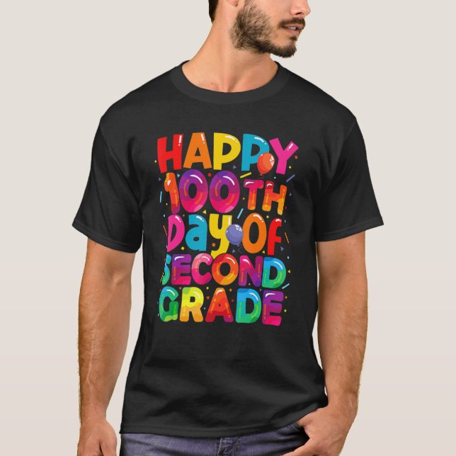 Camiseta Feliz 100 Dias De Formando De segundo Para Meninas (Frente)