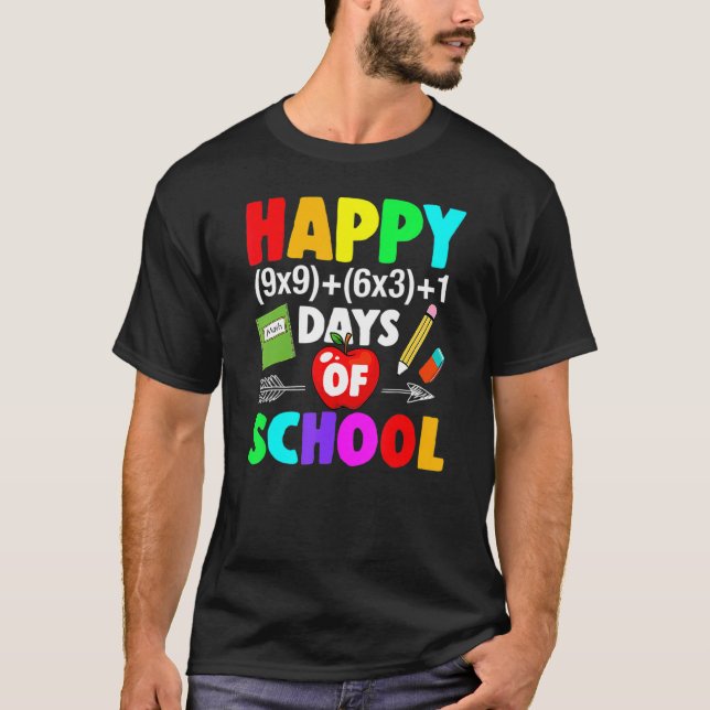 Camiseta Feliz 100 Dias De Fórmula De Matemática Escolar 10 (Frente)