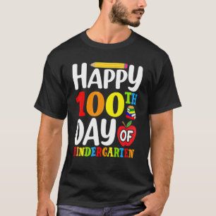 Camiseta Feliz 100 dias de meninos da escola jardim de infâ