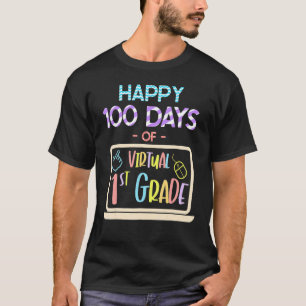Camiseta Feliz 100 Dias De Primeiro Grau Virtual 100º Dia D