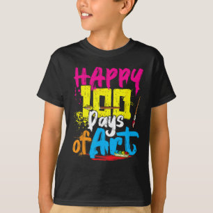 Camiseta Feliz 100 Dias De Professor De Arte Aluno 100º Dia