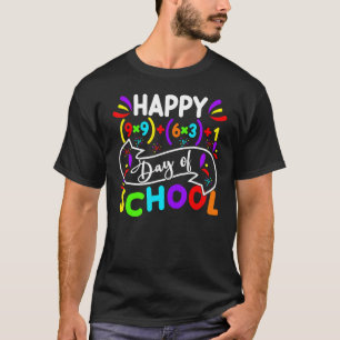 Camiseta Feliz 100 Dias de Professora de Matemática na Esco