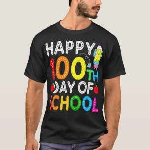 Camiseta Feliz 100 Dias De Professores Estudantes Crianças