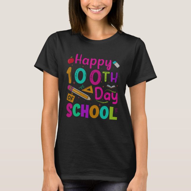 Camiseta Feliz 100 dias de professores universitários Crian (Frente)