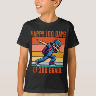Camiseta Feliz 100 Dias De Rapaz De Batimentos Escolares Do