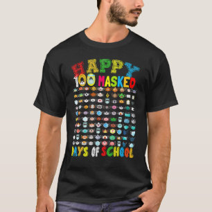Camiseta Feliz 100 Máscaras Dia Da Escola 100 Máscaras Engr