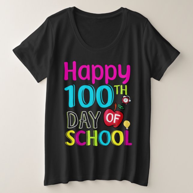 Camiseta Feliz-100-o-dia-da-escola (Frente do Design)