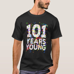 Camiseta Feliz 101 Anos Jovens Felizes 101Ruas Homens De An