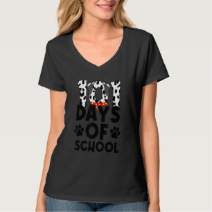 Camiseta Feliz 101 dias de Cachorros de Ensino Curtos Atrae