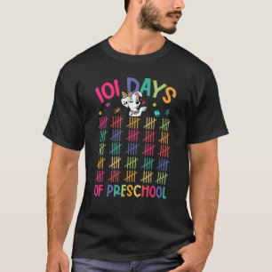 Camiseta Feliz 101 dias de escola de pré-escola Cachorro 10