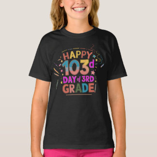 Camiseta Feliz 103º dia do 3º ano