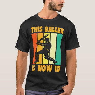 Camiseta Feliz 10 Aniversário, 10 anos Vintage Cricket 10th