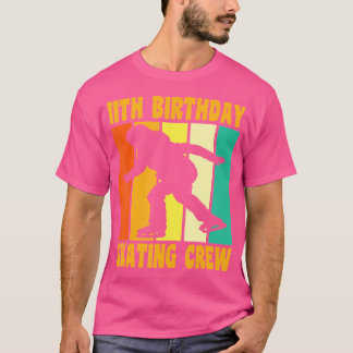 Camiseta Feliz 11 Aniversário 11 Anos Patinação no Gelo 11º