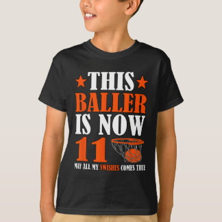 Camiseta Feliz 11 Aniversário De 11 Anos 11 De Basquete Bi