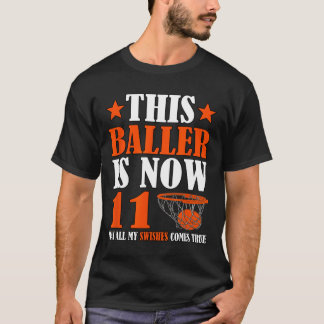 Camiseta Feliz 11 Aniversário De 11 Anos 11 De Basquete Bi