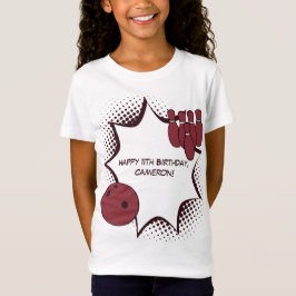 Camiseta Feliz 11 Birthday Boliche Party