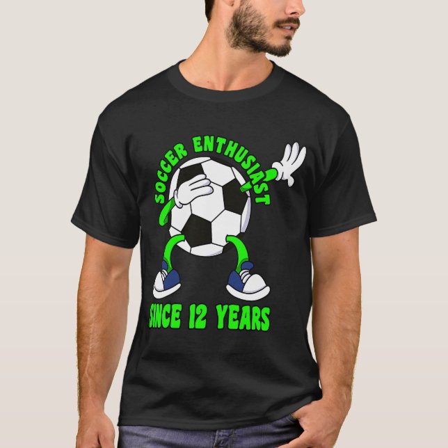 Camiseta Feliz 12 de aniversário, 12 anos, 12 de futebol (Frente)