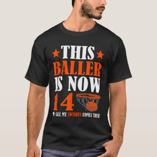 Camiseta Feliz 14 Aniversário de 14 Anos Bysketbyll 14 Bi