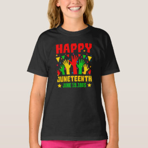 Camiseta Feliz 1.º Junho Vermelho Negro Mãos Vermelhas Amar