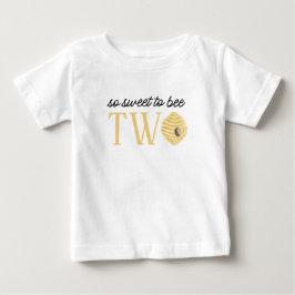 Camiseta Feliz 2º aniversário Abelha Doce para ser Dois