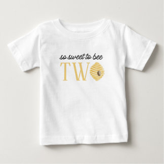 Camiseta Feliz 2º aniversário Abelha Doce para ser Dois