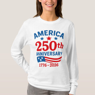 Camiseta Feliz 250º Aniversário América 4 de Julho