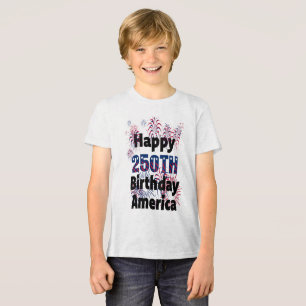 Camiseta Feliz 250º Aniversário América Crianças Patriótica