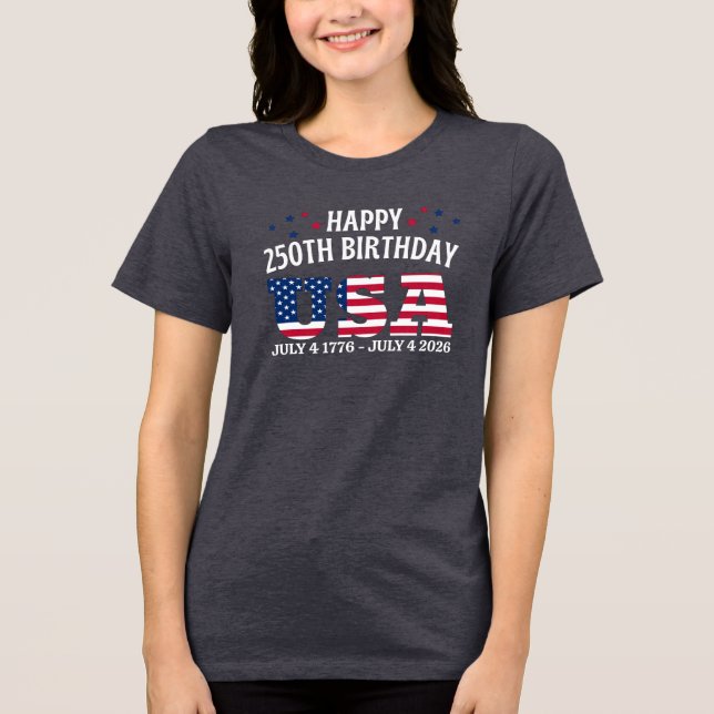 Camiseta Feliz 250º aniversário EUA (Frente)