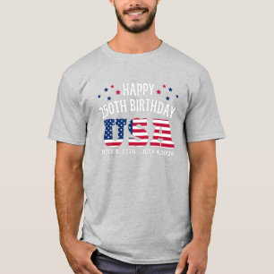Camiseta Feliz 250º Aniversário EUA 4 de Julho