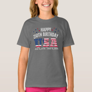 Camiseta Feliz 250º Aniversário EUA 4 de Julho