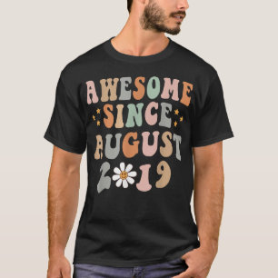 Camiseta Feliz 3º Aniversário 3 Anos Incrível Desde Agosto
