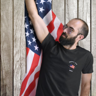 Camiseta FELIZ 4º BRO - Bandeira Patriótica e Estrelas - Po