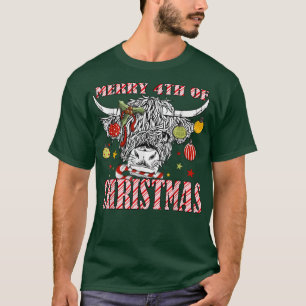 Camiseta Feliz 4º Do Natal Vaca De Longhorn