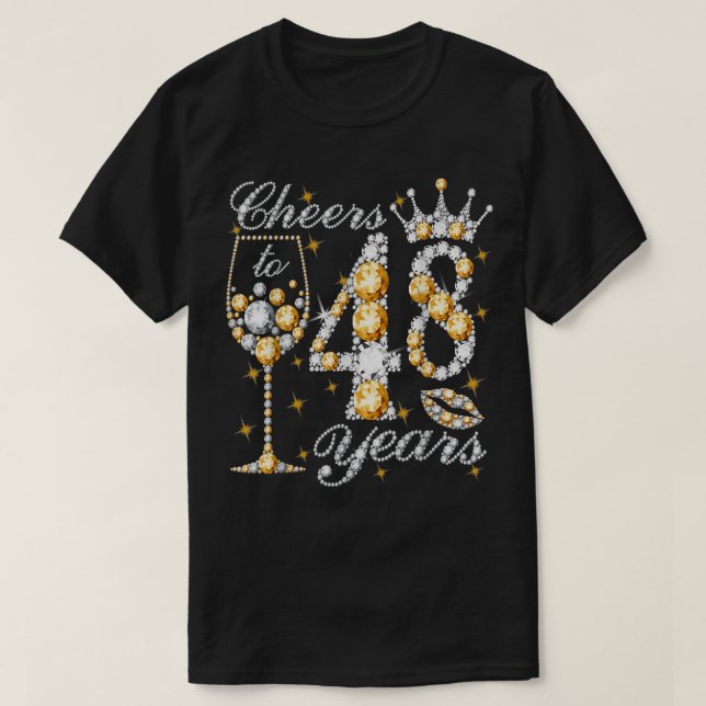 Camiseta Feliz 48º aniversário da Rainha D (Frente do Design)