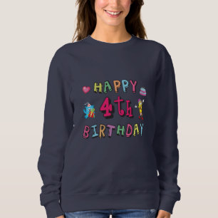 Camiseta Feliz 4.º Aniversário 4 anos desejos de dia