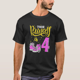 Camiseta Feliz 4.º Aniversário Para Raparigas Sneakers Crow