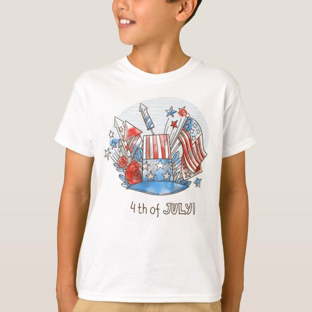 Camiseta Feliz 4 de julho (Frente)