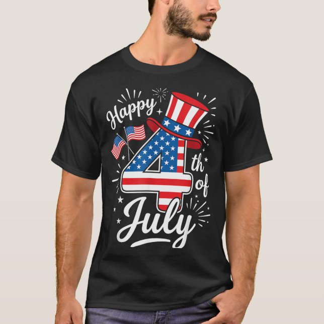 Camiseta Feliz 4 de Julho (Frente)