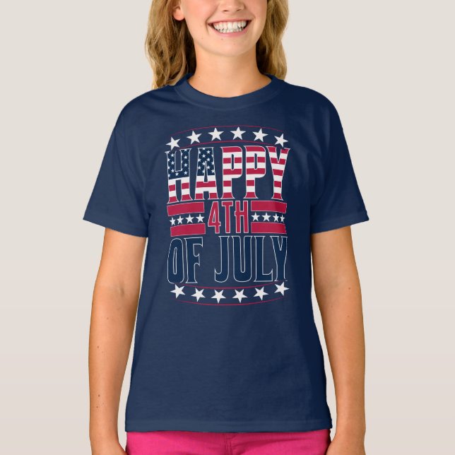 Camiseta Feliz 4 de julho-69413 (Frente)