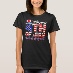 Camiseta Feliz 4 de julho, American Flag Freedom Girl