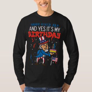 Camiseta Feliz 4 De Julho Aniversário Tio Sam Cake Patriot