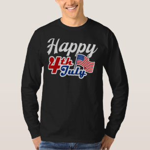 Camiseta Feliz 4 De Julho Bandeira Americana 4 De Julho