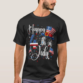 Camiseta Feliz 4 de julho Bandeira Americana Patriótica EUA