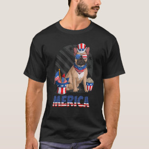 Camiseta Feliz 4 de julho Bandeira Americana Patriótica Fra
