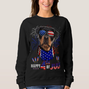 Camiseta Feliz 4 De Julho, Bandeira Americana Rottweiler Su