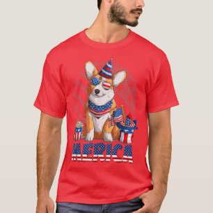 Camiseta Feliz 4 de julho bandeira patriótica norte-america